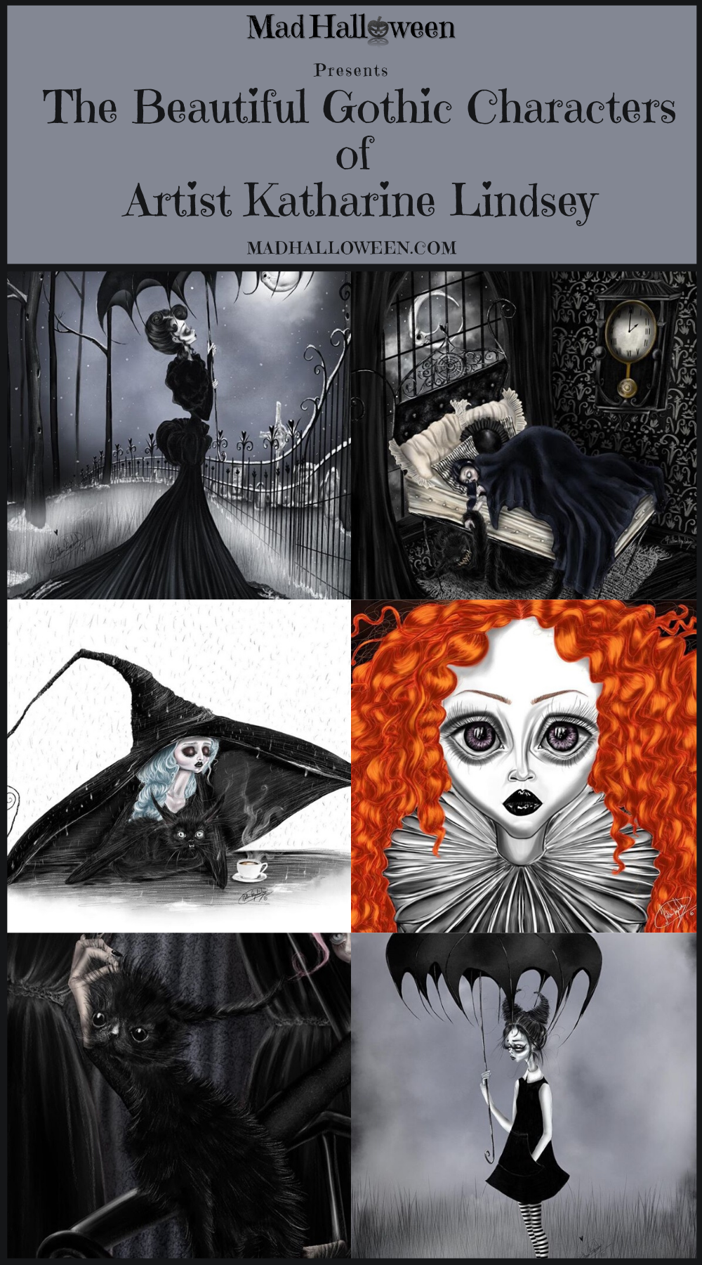 The Beautiful Gothic Characters of Artist Katharine Lindsey - Mad Halloween