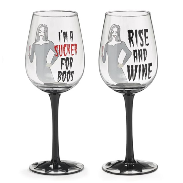 Vampire Halloween Wine Glasses - Rise and Wine Glass Sucker for Boos - Mad Halloween