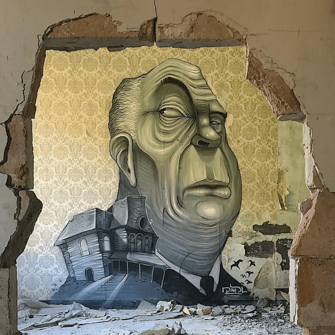 David Lozano Alfred Hitchcock Horror Graffiti 