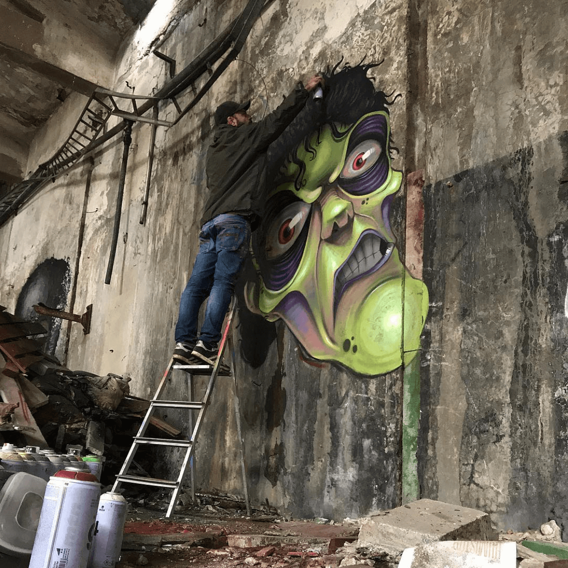 The Amazing Horror Graffiti of Artist David Lozano