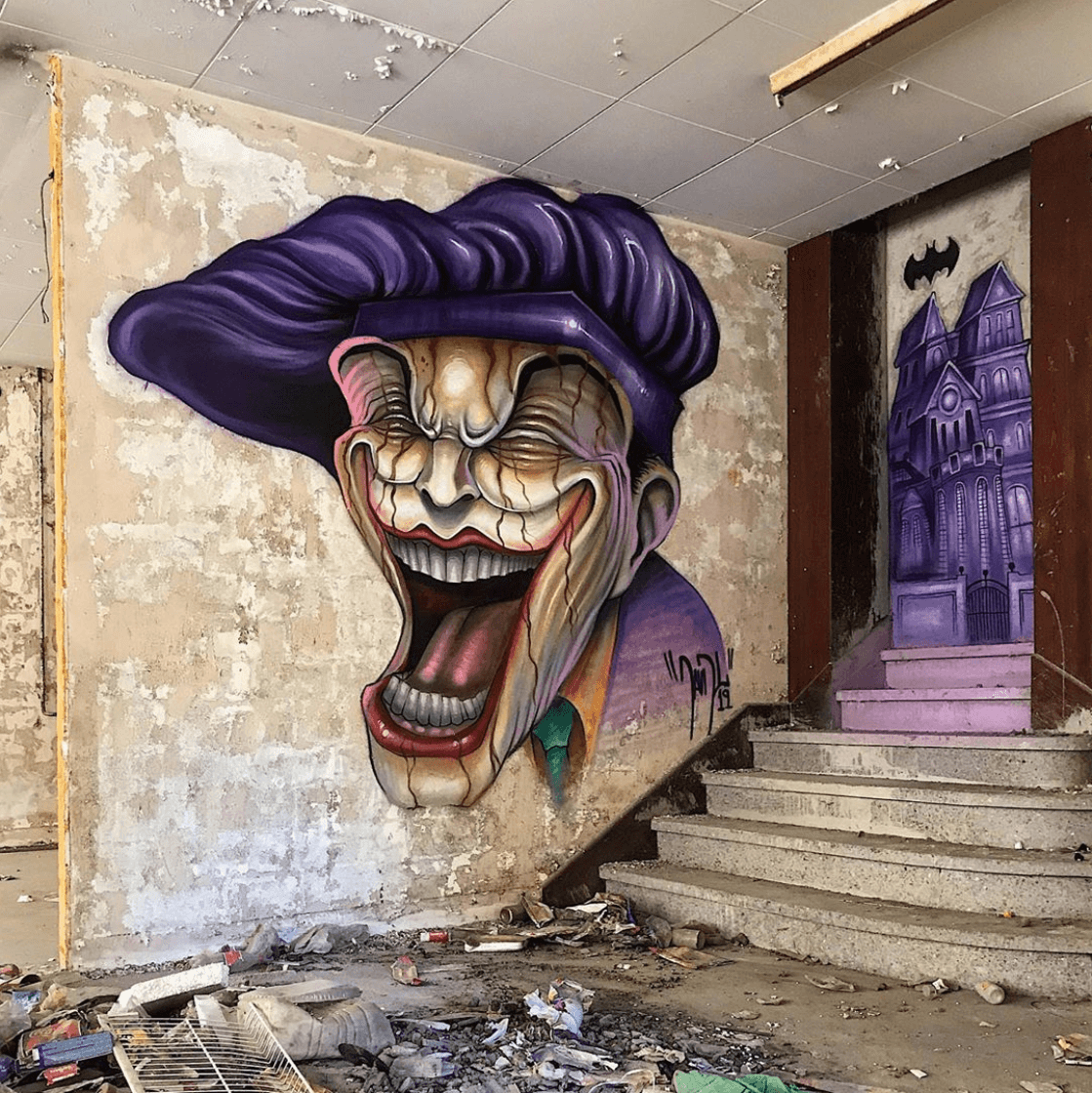 David Lozano The Joker Batman Graffiti