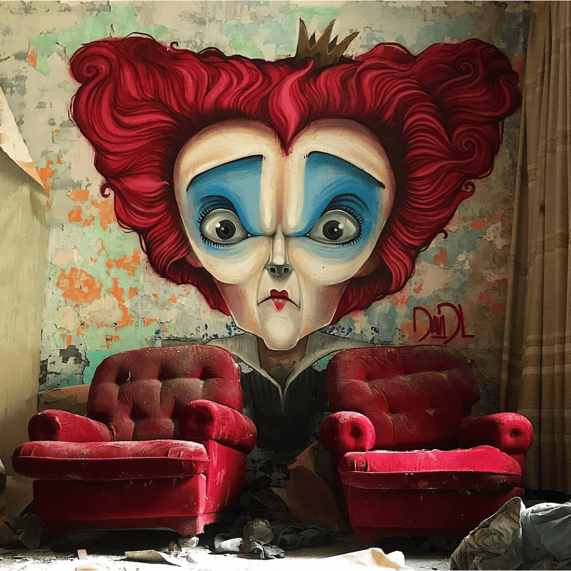 Horror Graffiti of David Lozano - Helena Bonham Carter, Queen Of Hearts