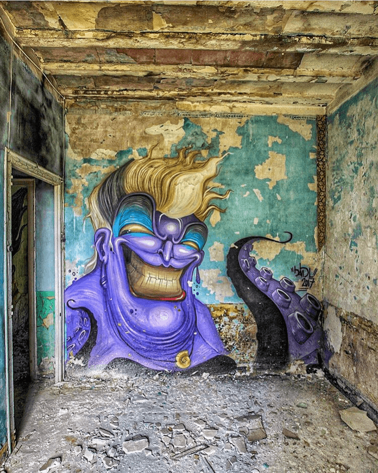 David Lozano Ursula The Little Mermaid Graffiti