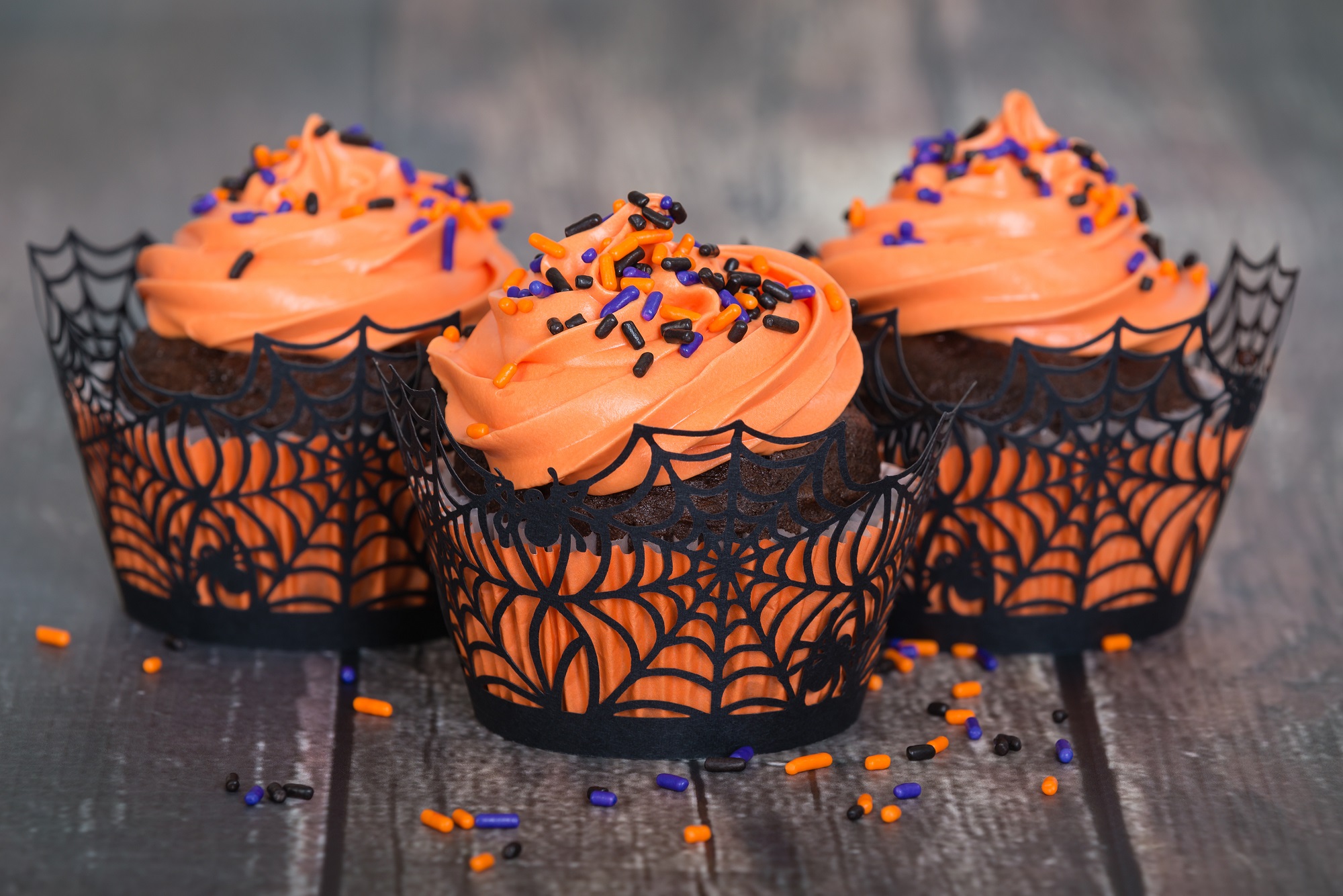 Delicious Chocolate & Orange Cream Halloween Cupcakes