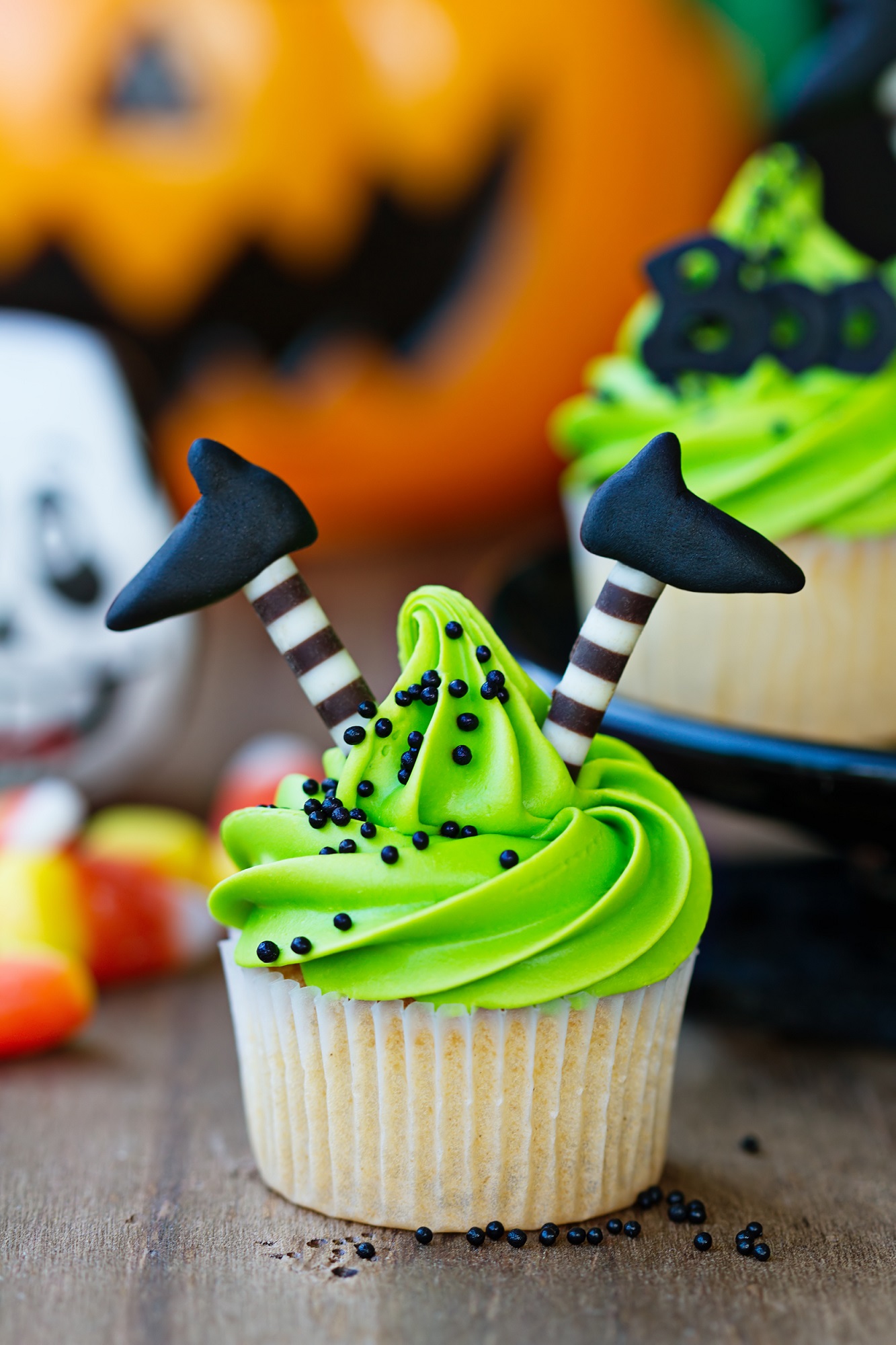 Witch Legs Halloween Cupcakes