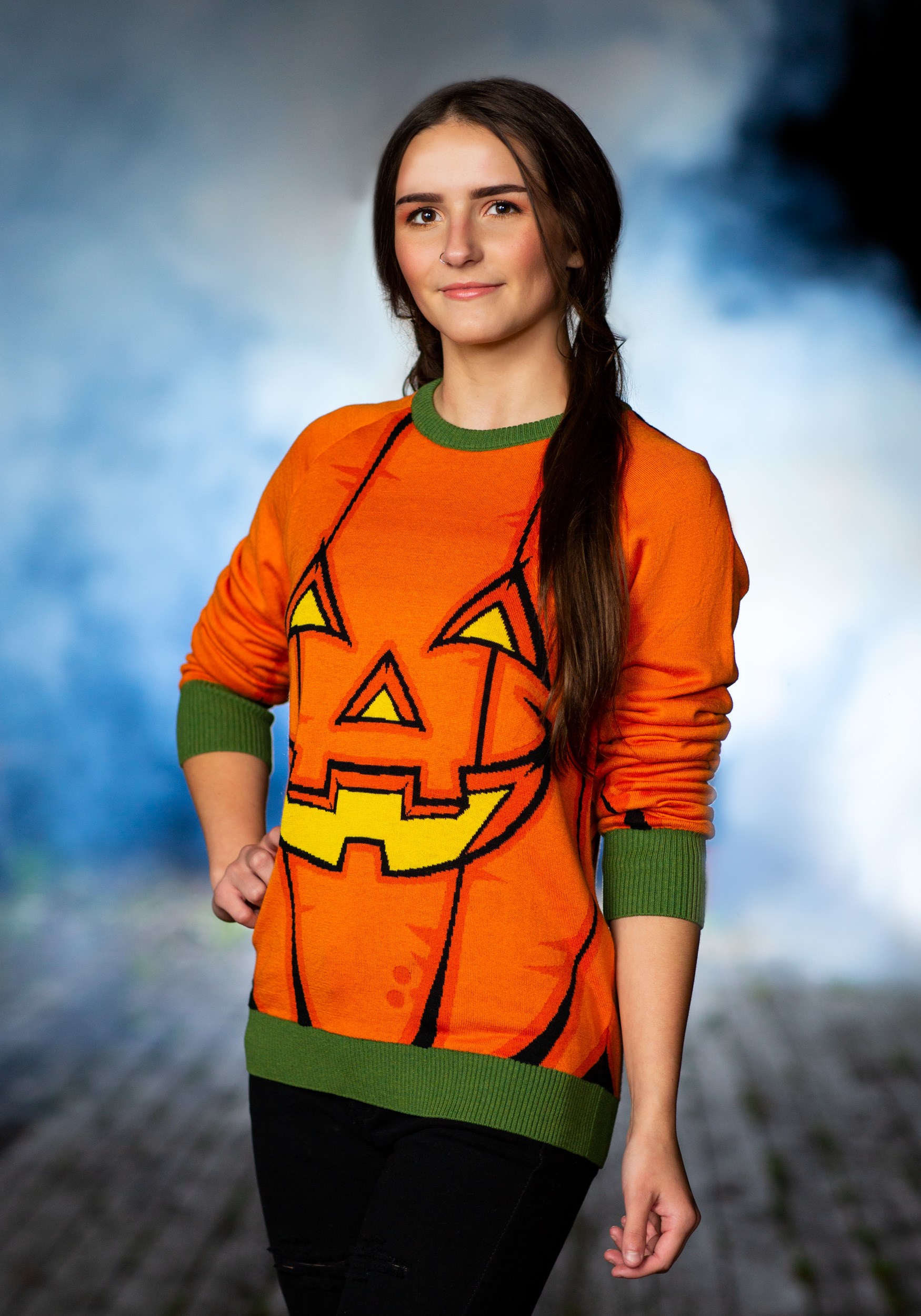 Pumpkin Halloween Sweater for Adults