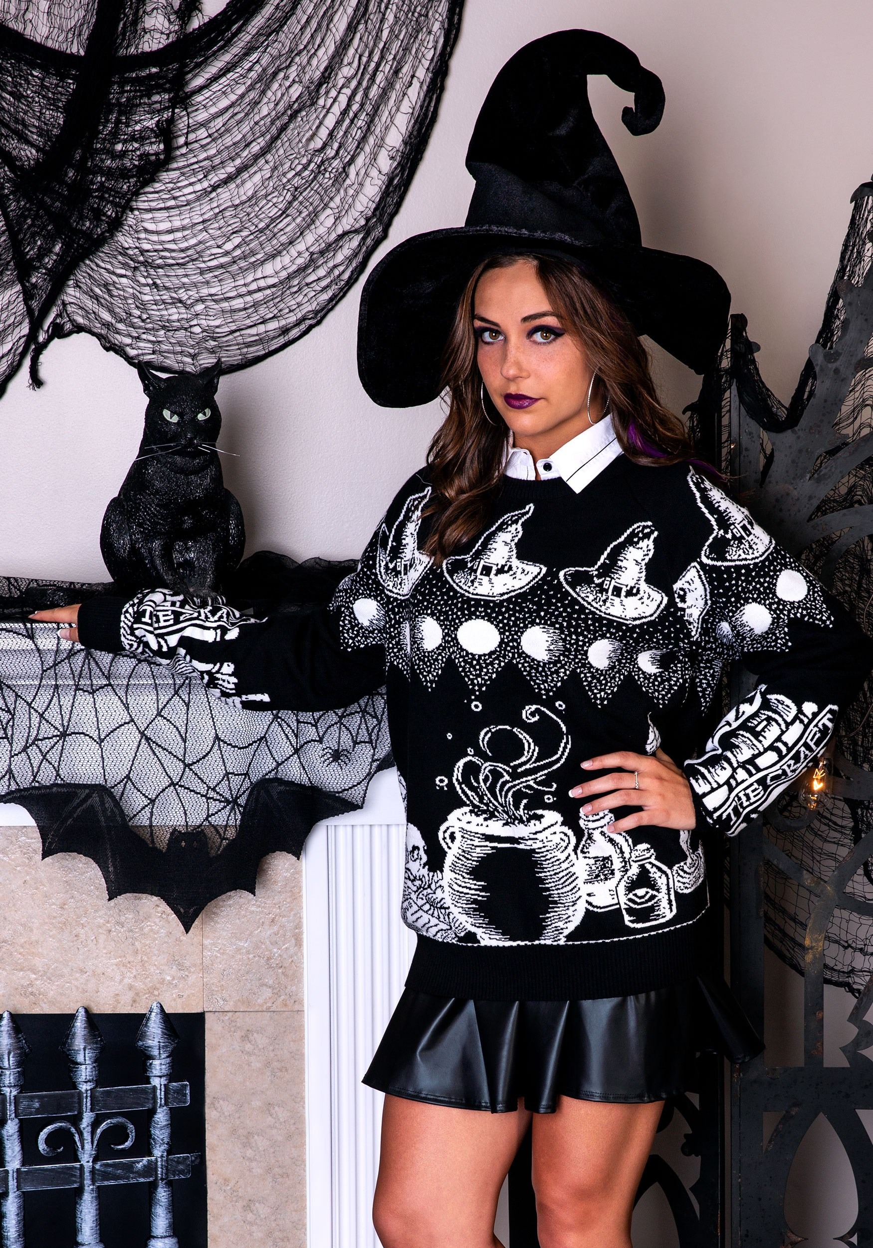Witch Spellcraft and Curios Ugly Halloween Sweater for Adults