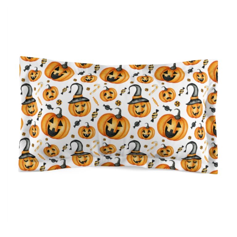 Halloween Pumpkin Microfiber Pillow Sham - Mad Halloween