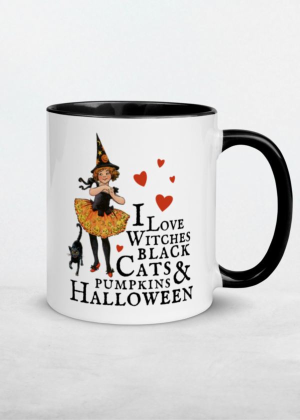 I Love Witches, Black Cats, Pumpkins & Halloween Mug
