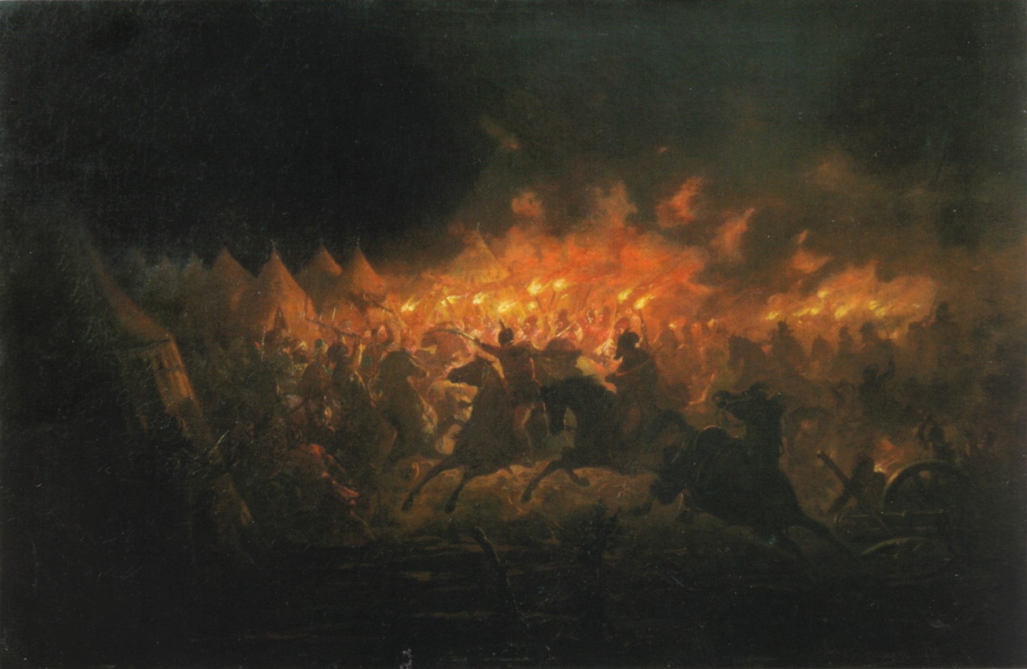 The night attack at Târgoviște by Romanian Painter Theodor Aman.