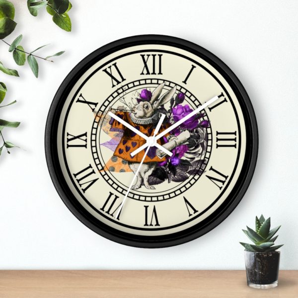 White Rabbit Victorian Wall Clock Alice In Wonderland