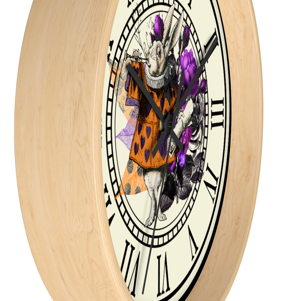 Wall Clock Details about   Follow the White Rabbit Alice in Wonderland 