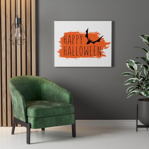 Happy Halloween Bat Wall Art Canvas