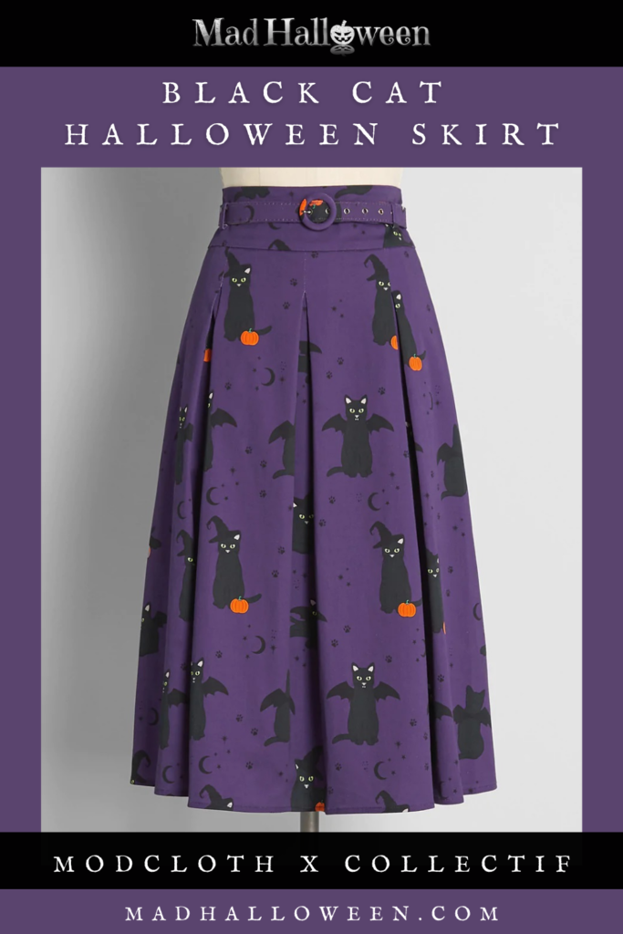 Black Cat Halloween Dress & Costume Party Skirt