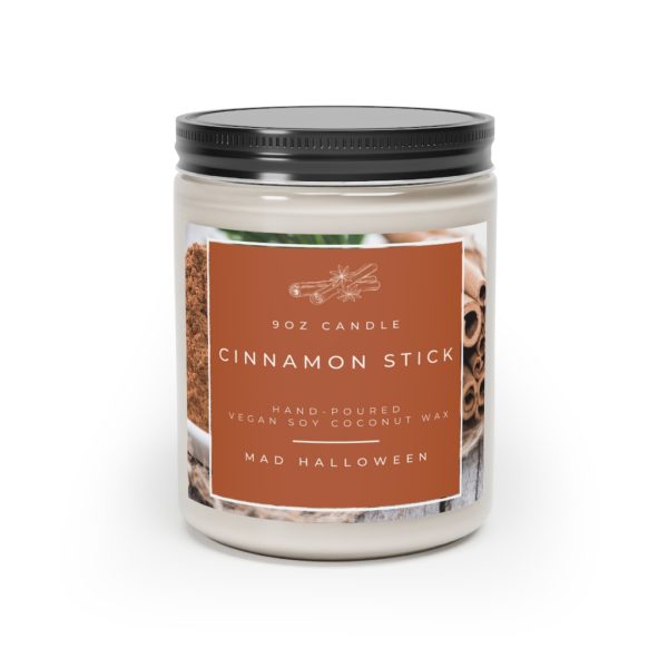 Cinnamon Stick Scented Candle Hand-Poured Vegan Soy Coconut Wax, 9oz - Mad Halloween