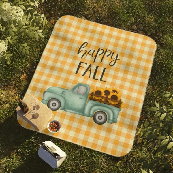 Happy Fall Outdoor Picnic Blanket