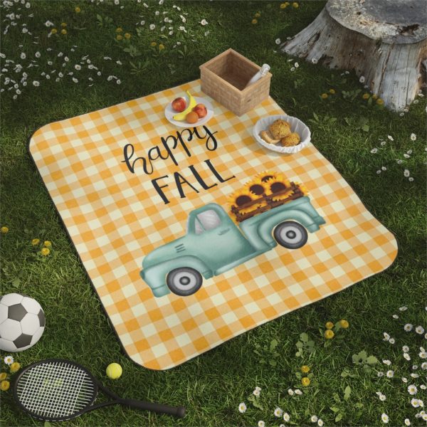 Happy Fall Outdoor Picnic Blanket