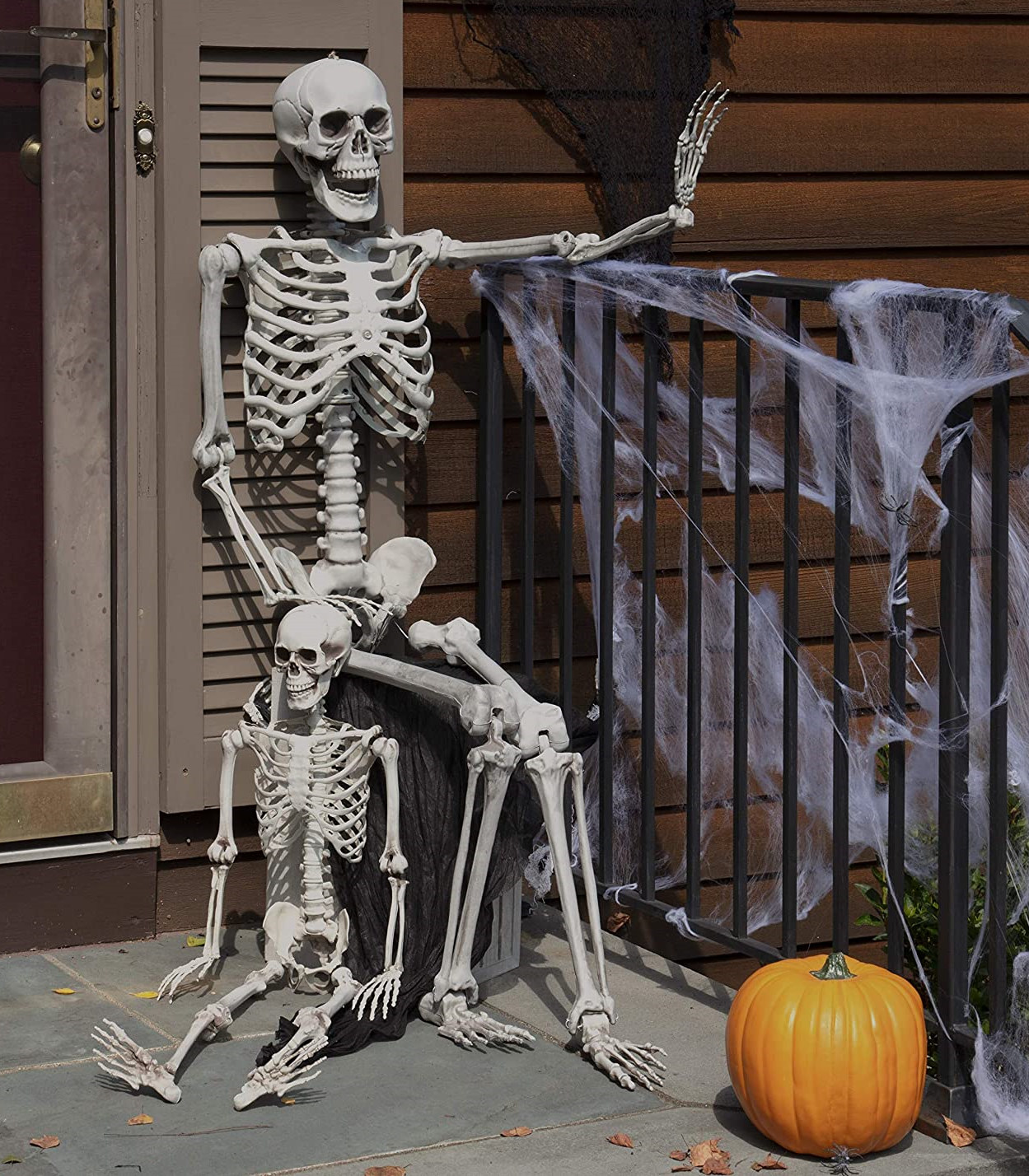 Adult and Child Life-Size Posable Skeleton Halloween Decorations - Mad Halloween