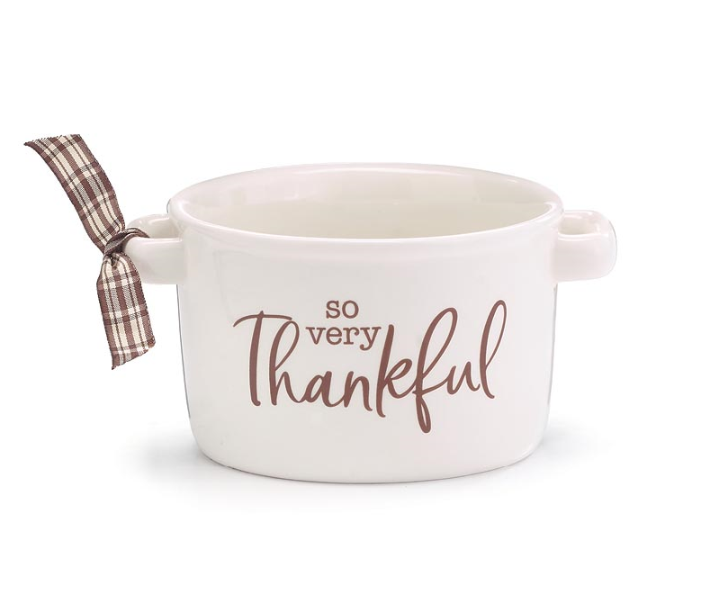 Thanksgiving Soup Bowl 'So Very Thankful' Ceramic - Mad Halloween