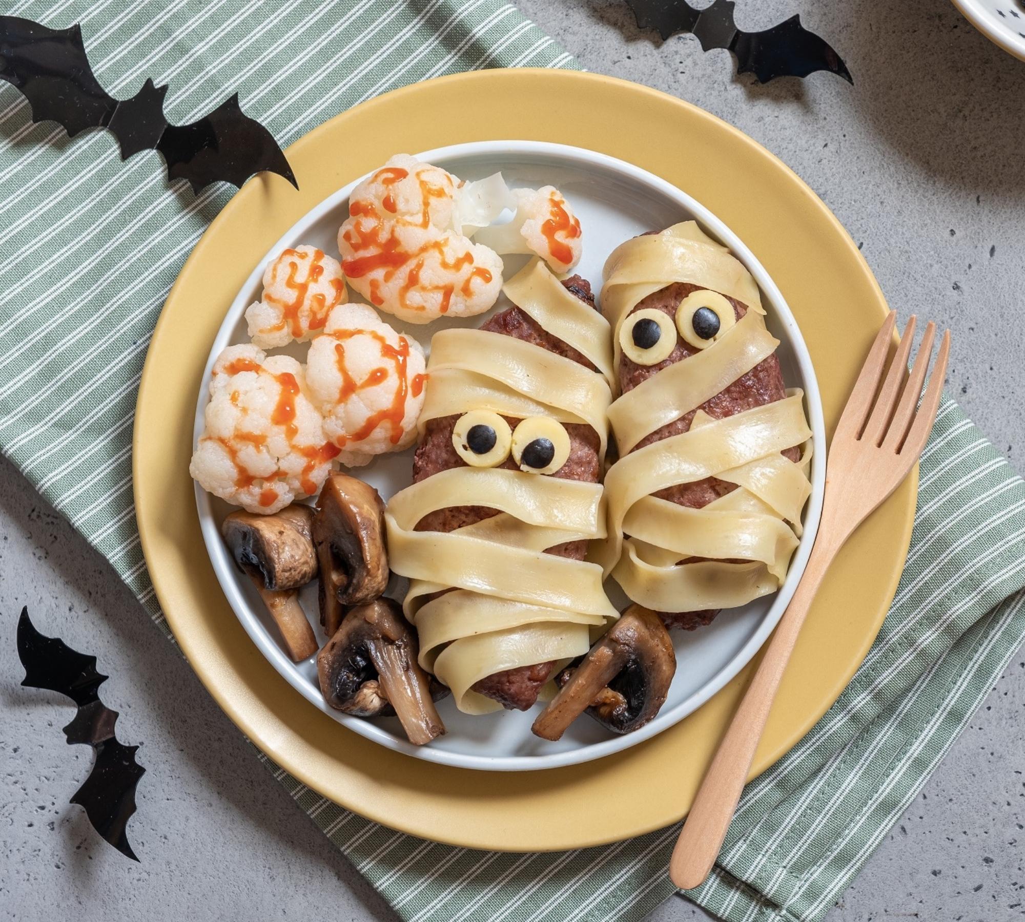 Pasta Meatball Mummies Mummy Food - Mad Halloween