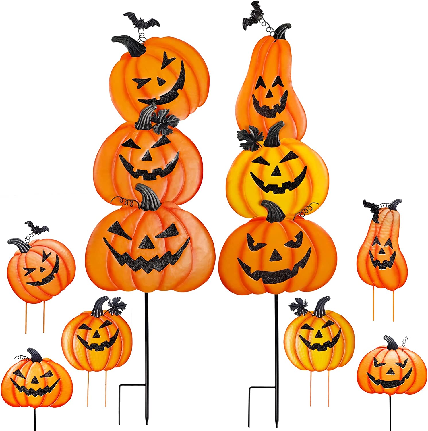 Pumpkin Jack O Lantern Halloween Yard Stake Decorations