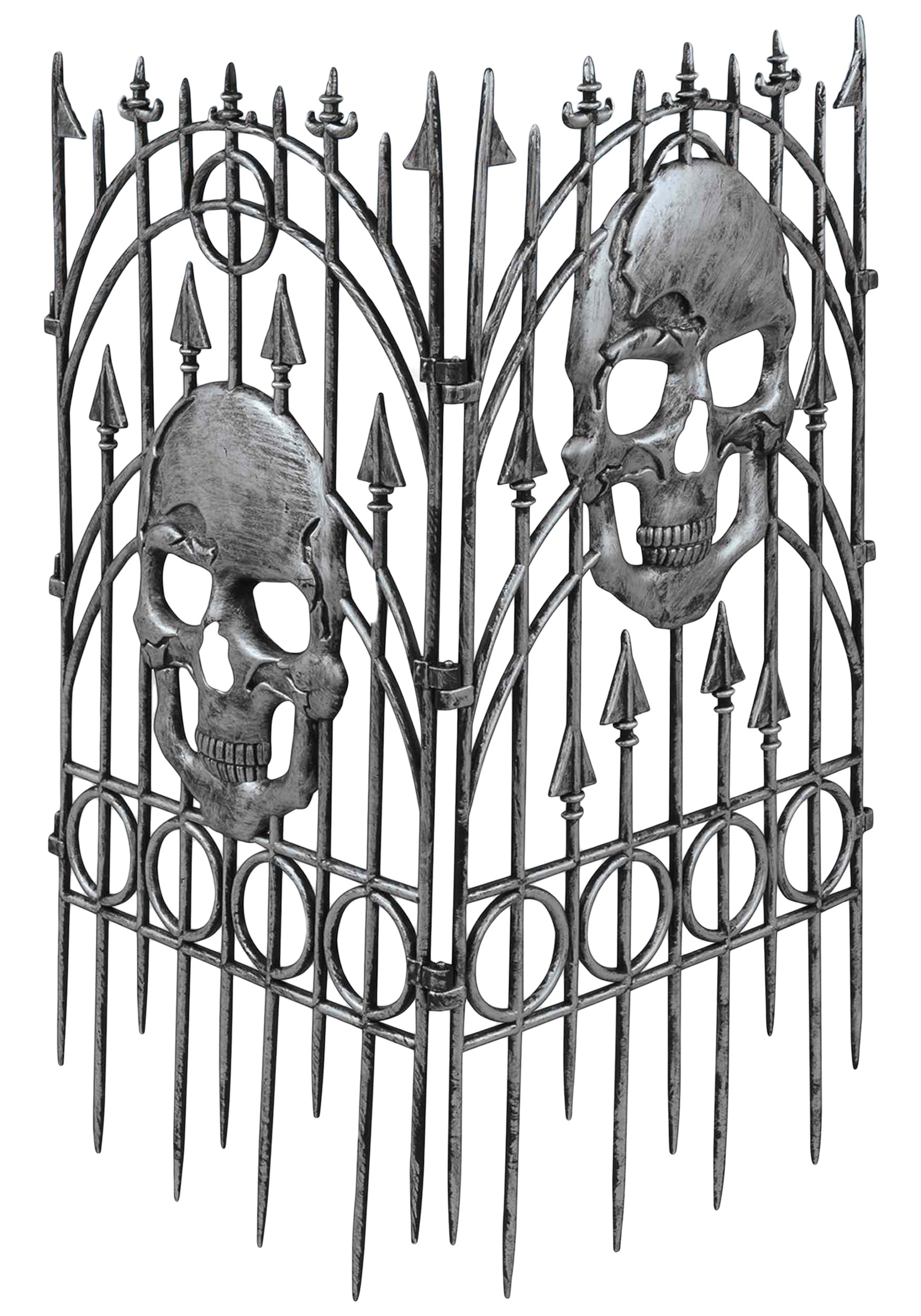 Spooky Halloween Fence Stake with Skulls Outdoor Decoration