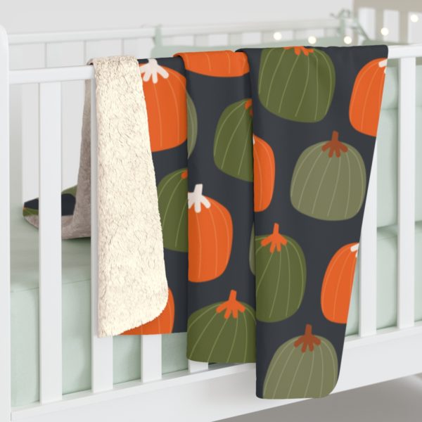 Cozy Fall Pumpkin Sherpa Fleece Throw Blanket - Mad Halloween