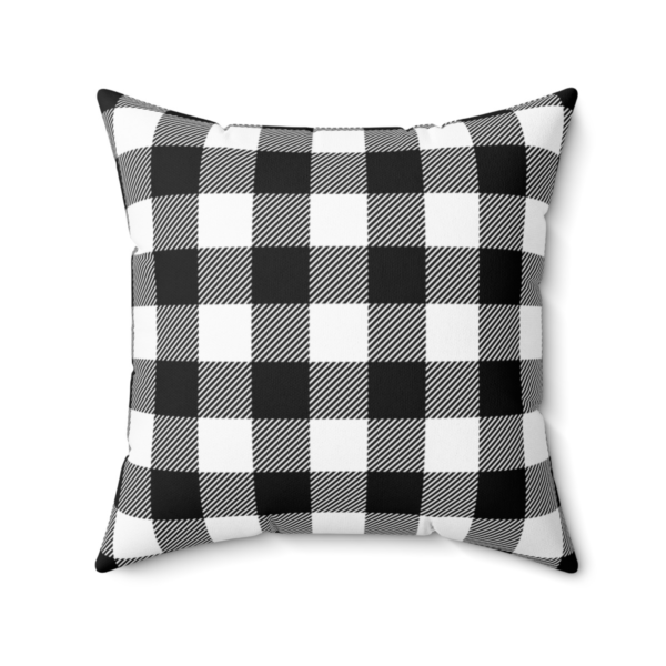 Black & White Plaid Fall Throw Pillow Faux Suede - Mad Halloween