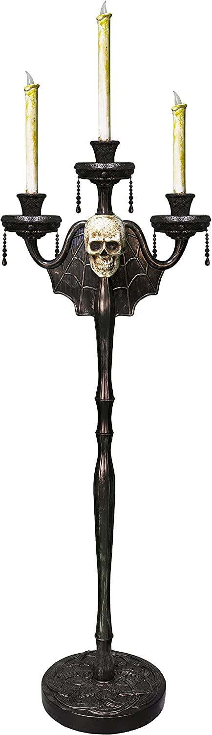 Skeleton Animated Halloween Candelabra Decoration Candle Holder