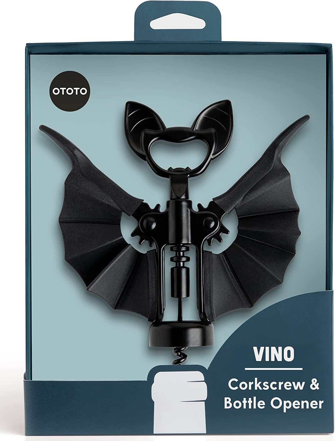 Vino Spooky Bat Wine Bottle Opener - 2-in-1 Wine & Beer Opener
