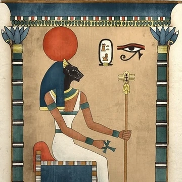 Ancient Egyptian Goddess Bastet, the goddess of protection, pleasure, and the bringer of good health - History of Black Cats, Bad Luck, Witches and Halloween
