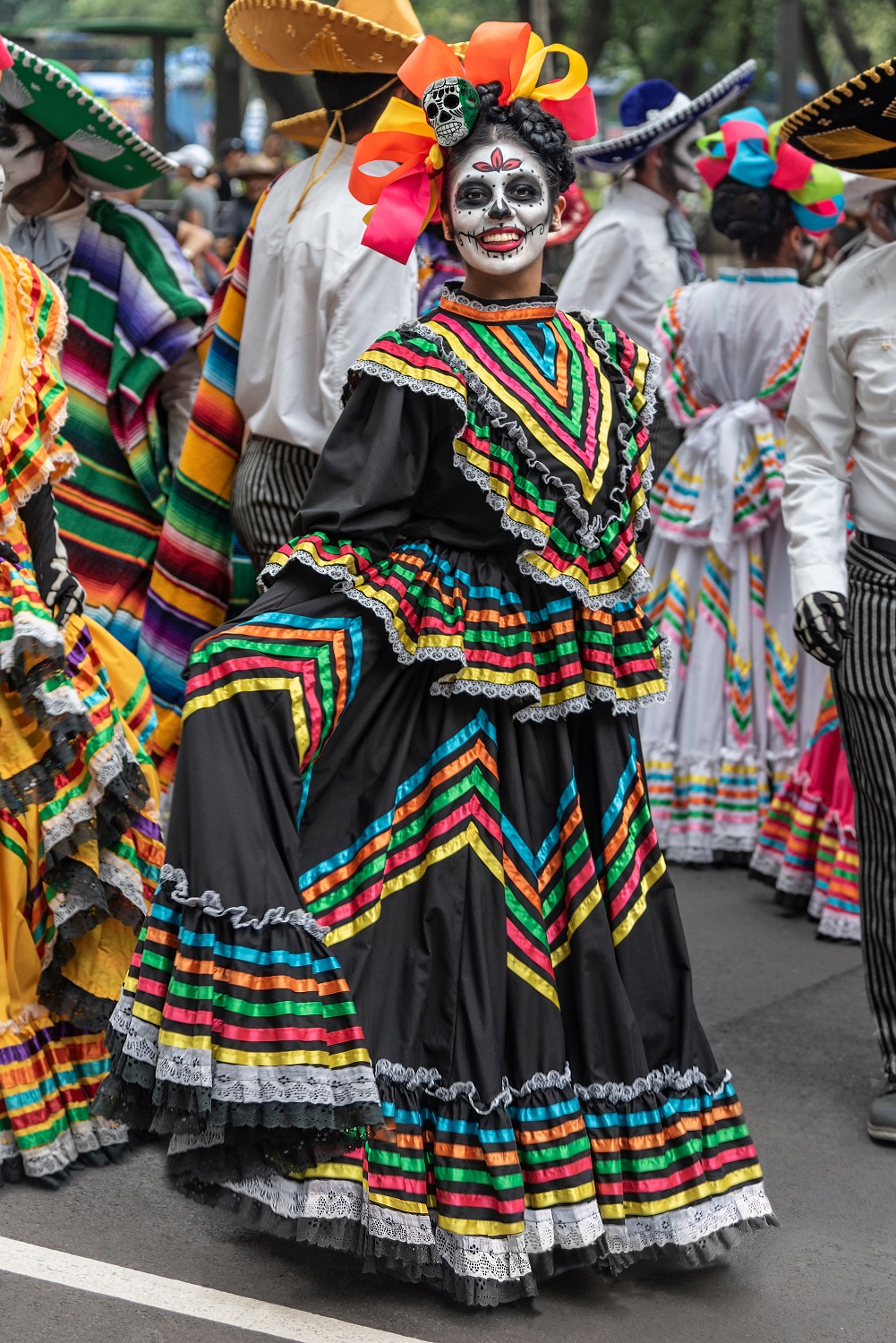 Traditional Mexican Day of the Dead Costume for Dia de Los Muertos