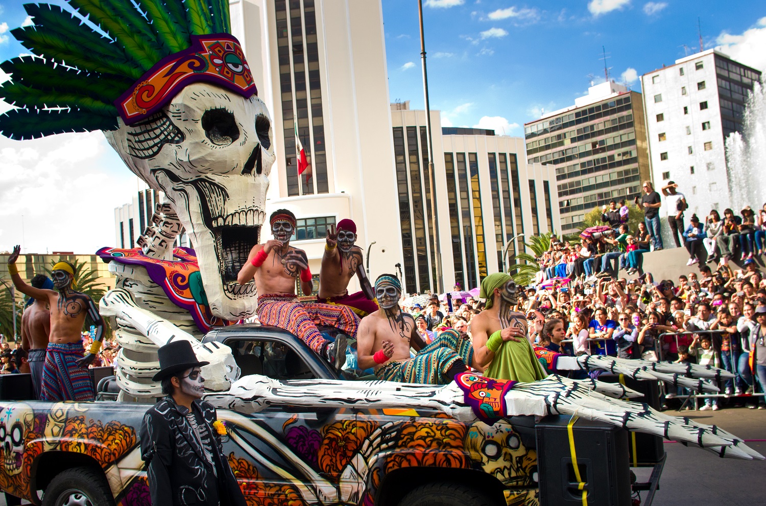 Street Parade Float for Day of the Dead in Mexico City