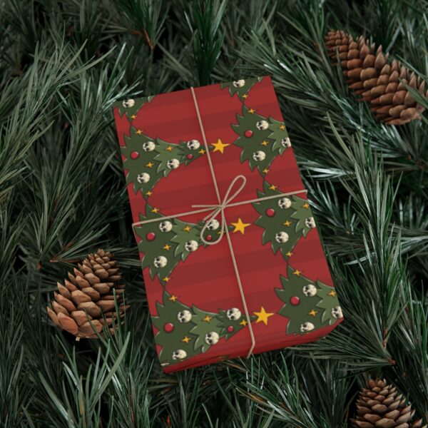 Spooky Christmas Tree Wrapping Paper - Horror Gift Wrap - Mad Halloween