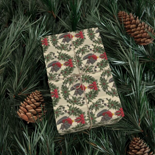 Spooky Wreath Christmas Wrapping Paper Gift Wrap