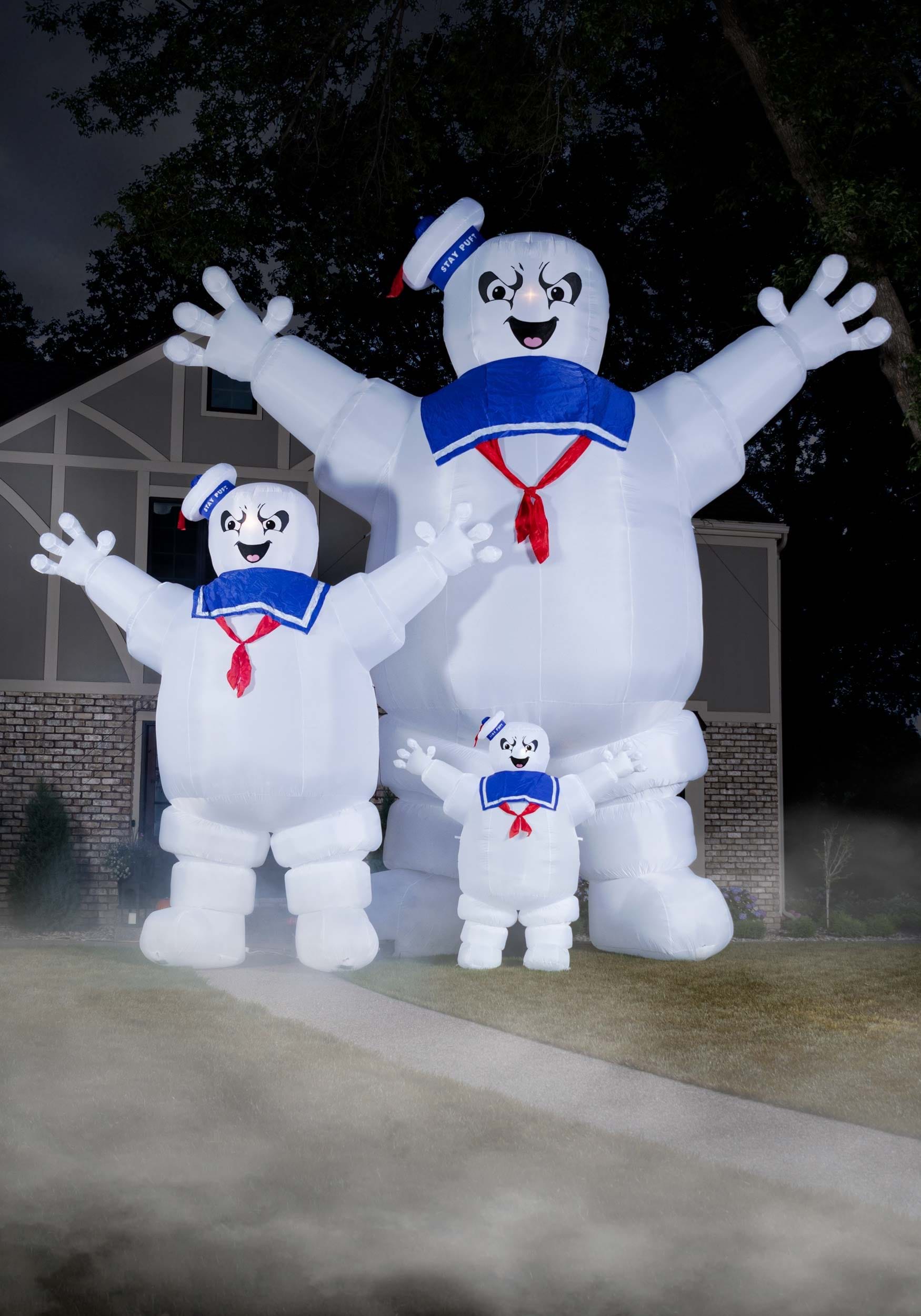 Ghostbusters Outdoor Decorations, Halloween Yard Decor - Inflatable Stay Puft Marshmallow Man Decoration 3 Sizes