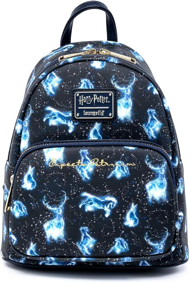 Loungefly Harry Potter Backpack Expecto Patronus All Over Print Double Strap Shoulder Bag Purse