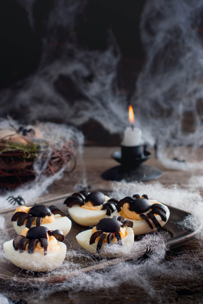 Spooky Spider Eggs Halloween Eggs Spooky Party Food Ideas - Mad Halloween