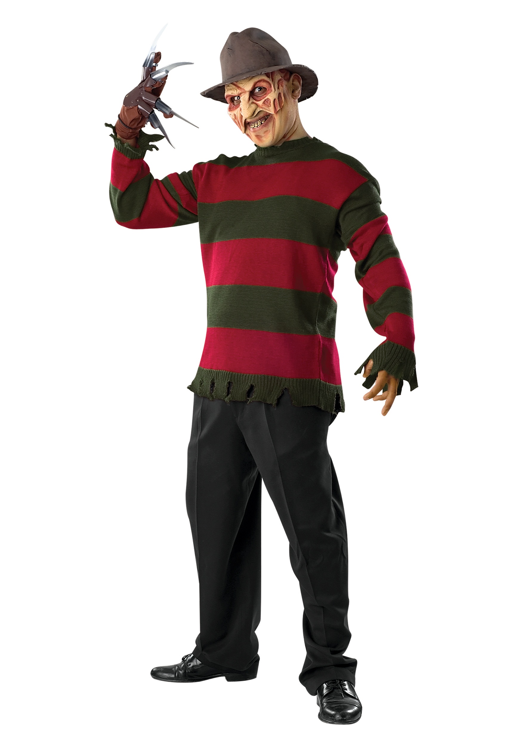 Deluxe Freddy Costume Sweater with Mask for Men Freddy Krueger Costumes for Halloween