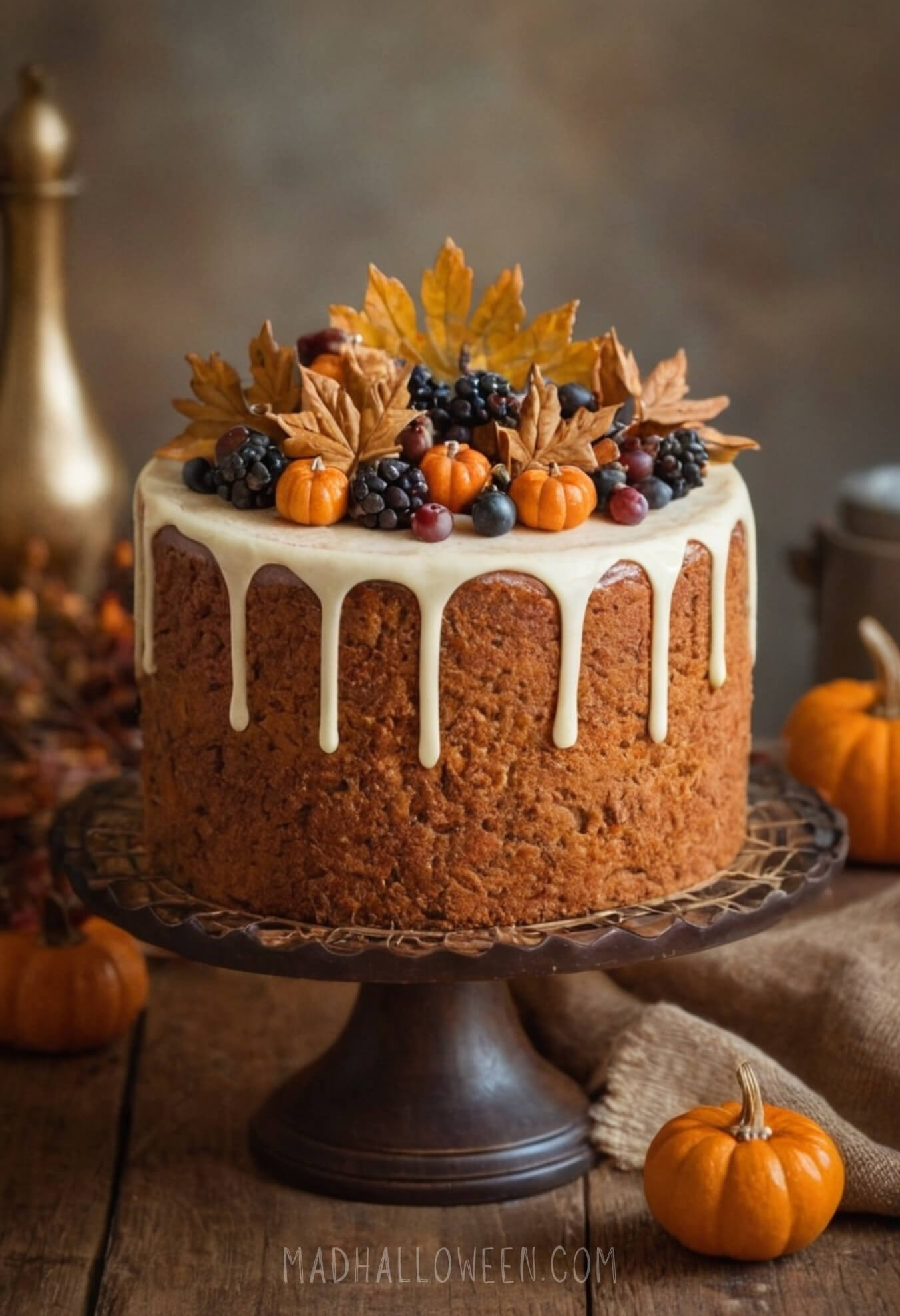 Another Simple Thanksgiving Fall Cake Decorating Idea