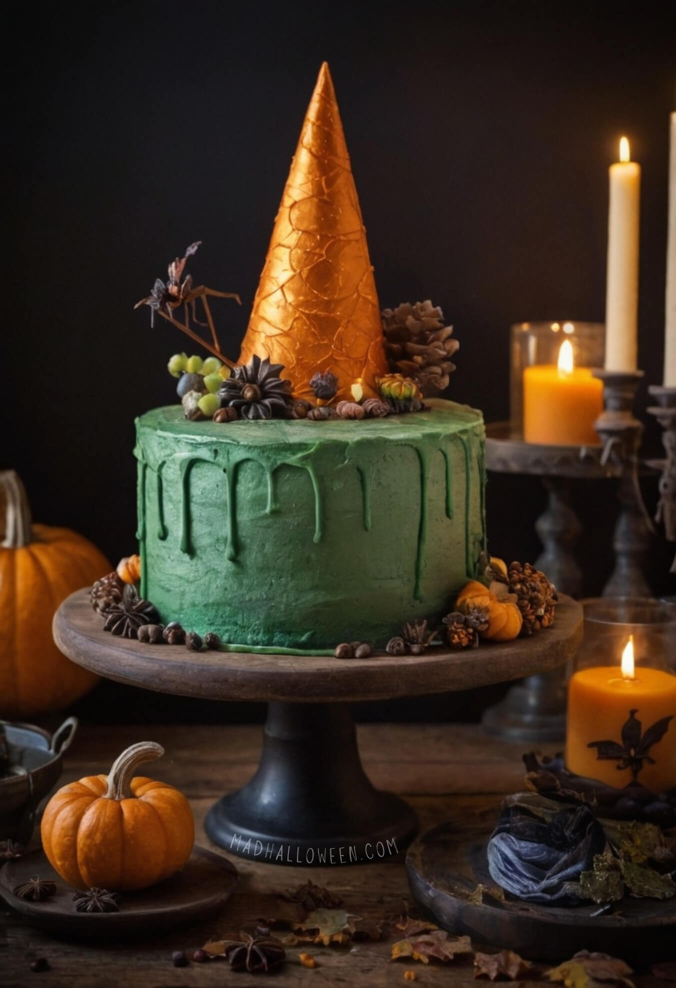 Fall Cake Decorating Idea for Birthday Party - Mad Halloween