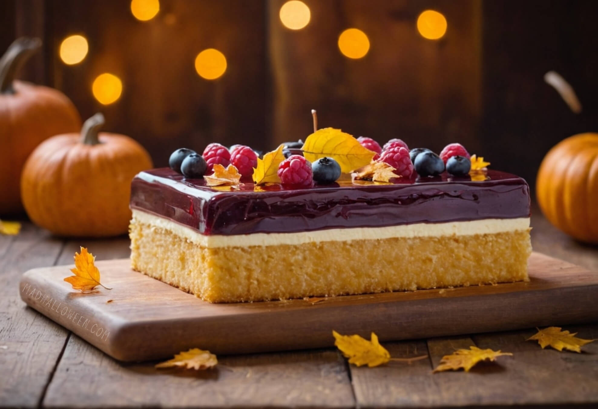 Rectangular Fall Sponge Layer Cake - Mad Halloween