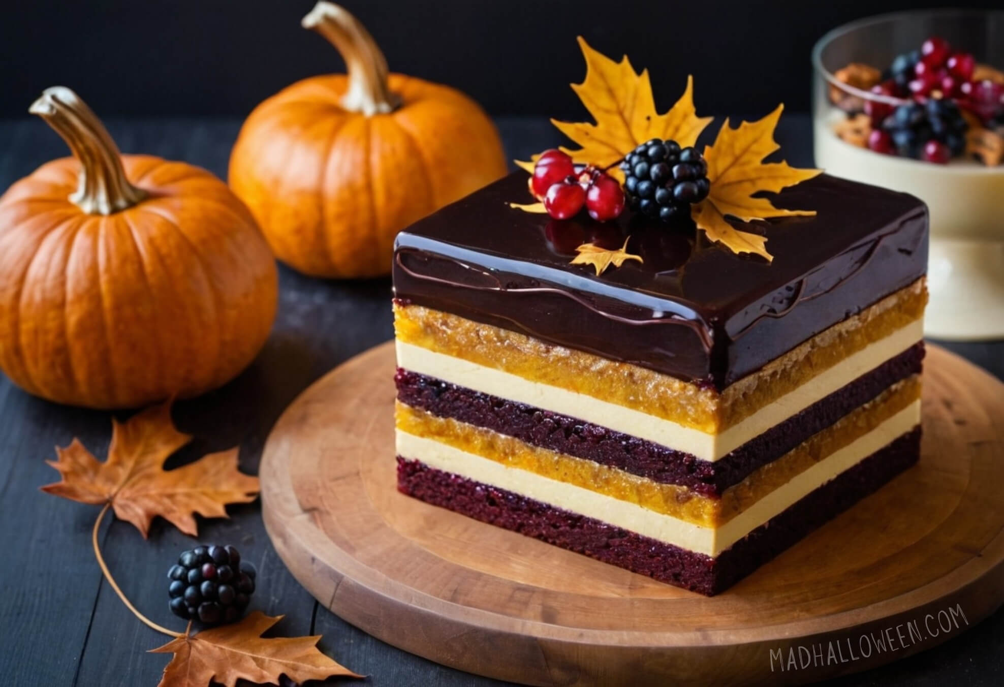 Layered Fall Pumpkin Mousse Cake - Mad Halloween