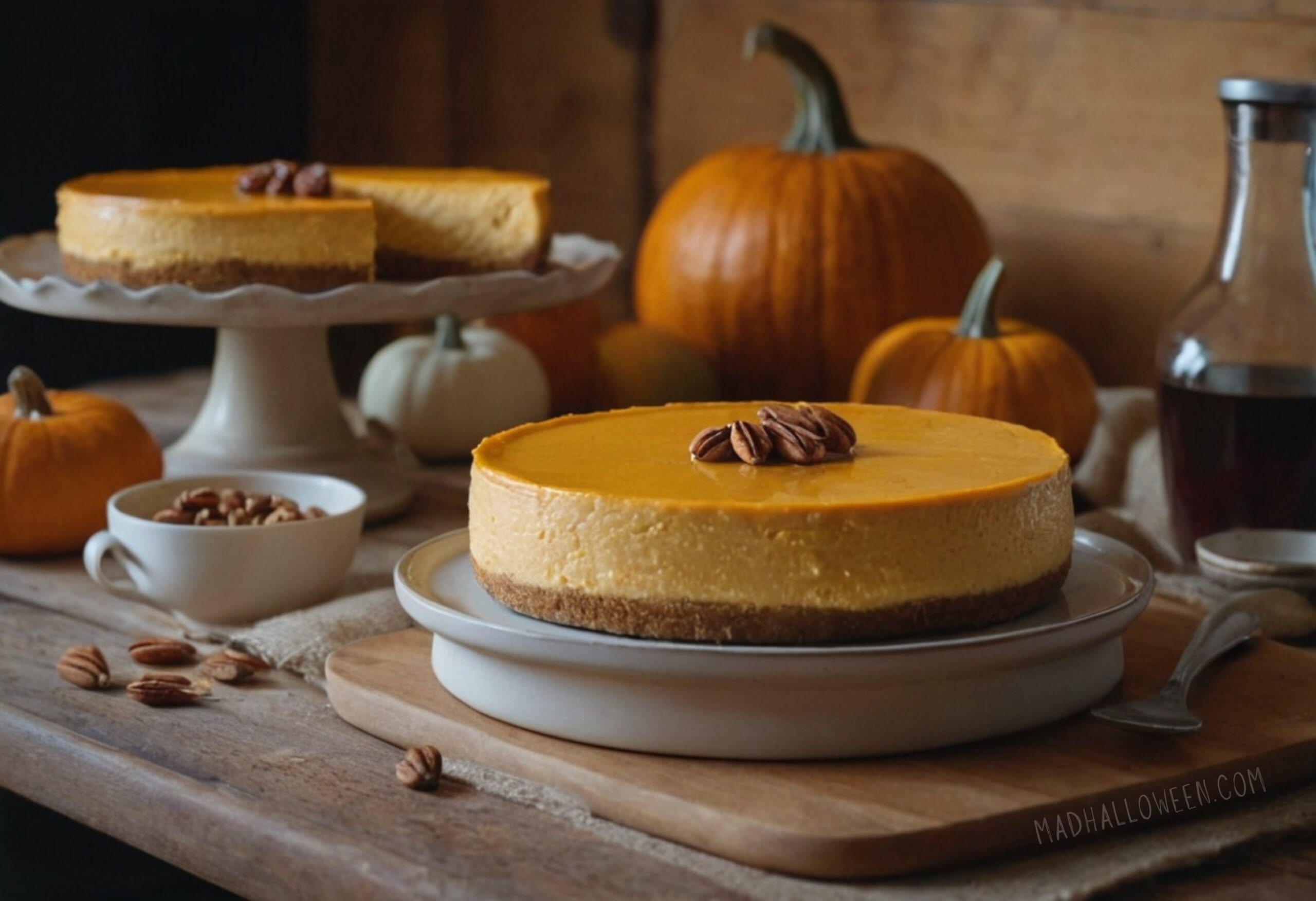 Fall Cheese Cake Decorating Idea for Autumn - Mad Halloween