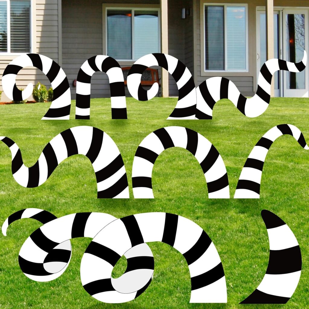 8 Pcs Halloween Sandworm Decorations Halloween Yard Stakes