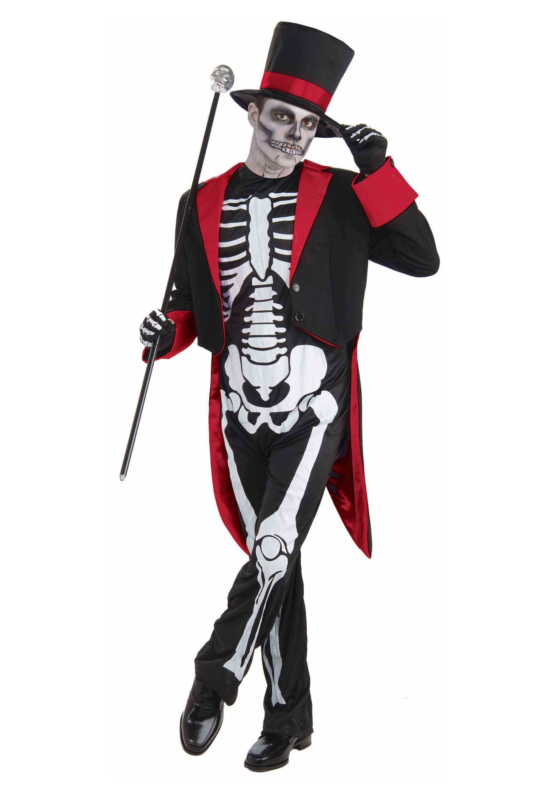 Men's Skeleton Costume - Adult Mr. Bone Jangles Costume - Mad Halloween