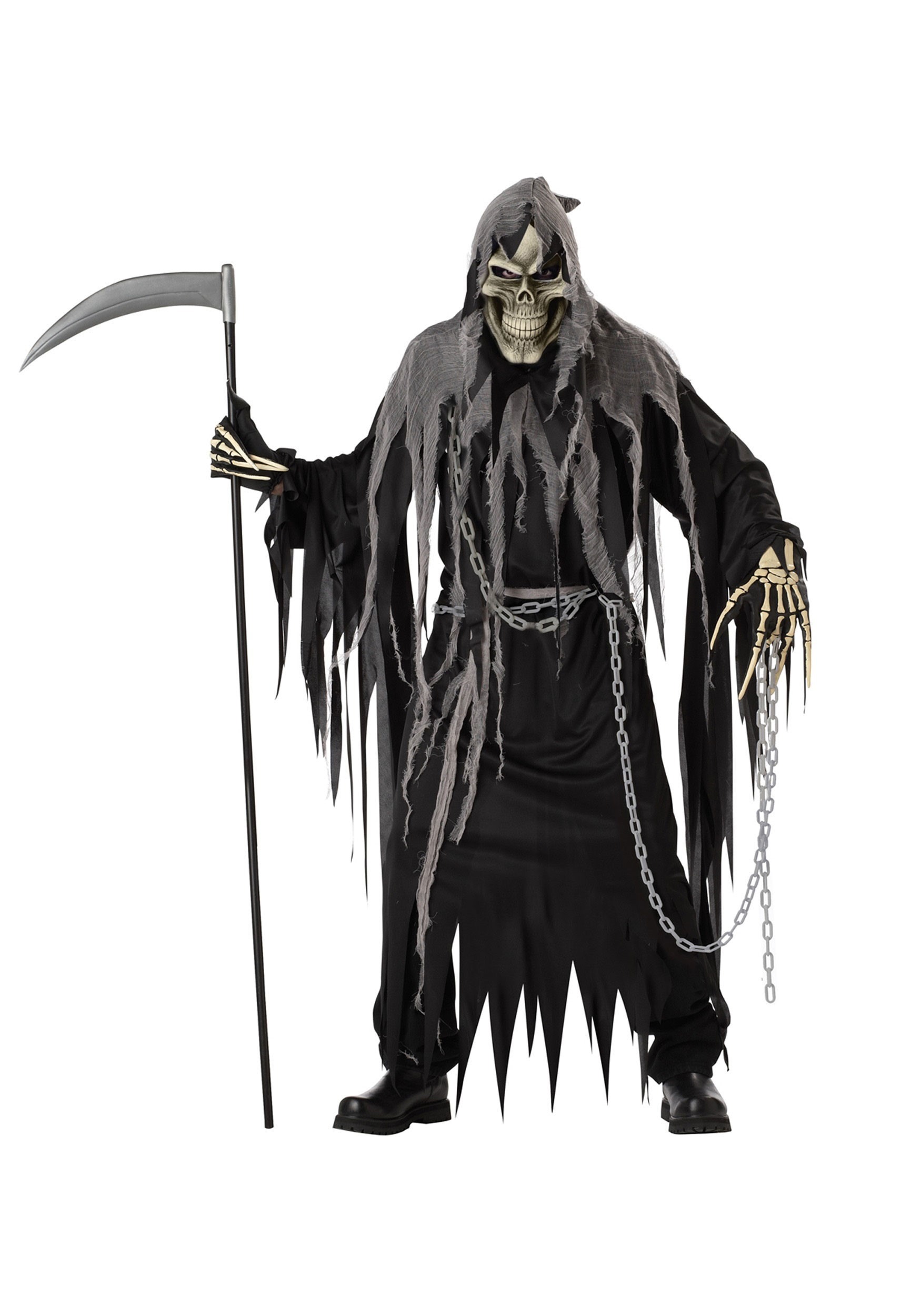 Adult Mr. Grim Reaper Costume - Men's Skeleton Costume Ideas and Accessories - Mad Halloween