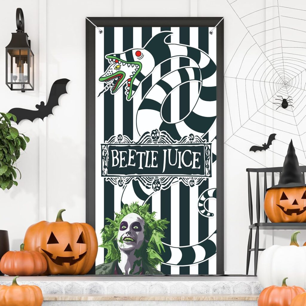 Beetlejuice Door Decoration - Outdoor Halloween Decor