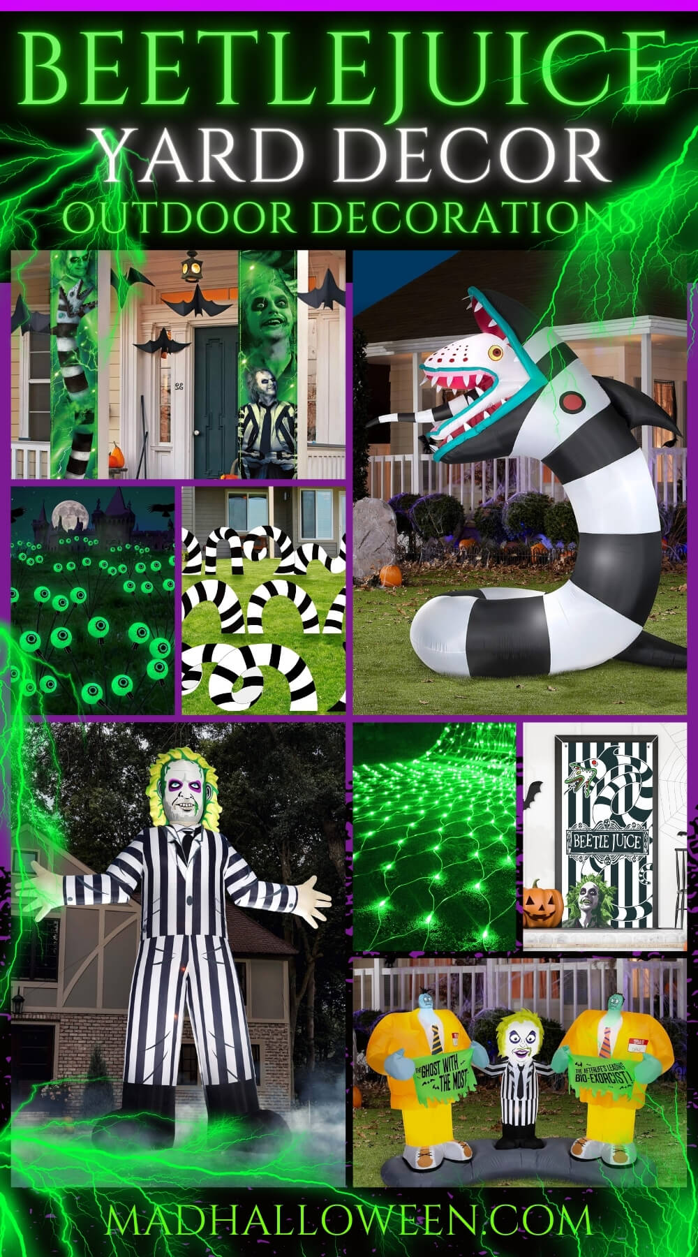 Beetlejuice Yard Decor, Outdoor Halloween Decorations - Mad Halloween