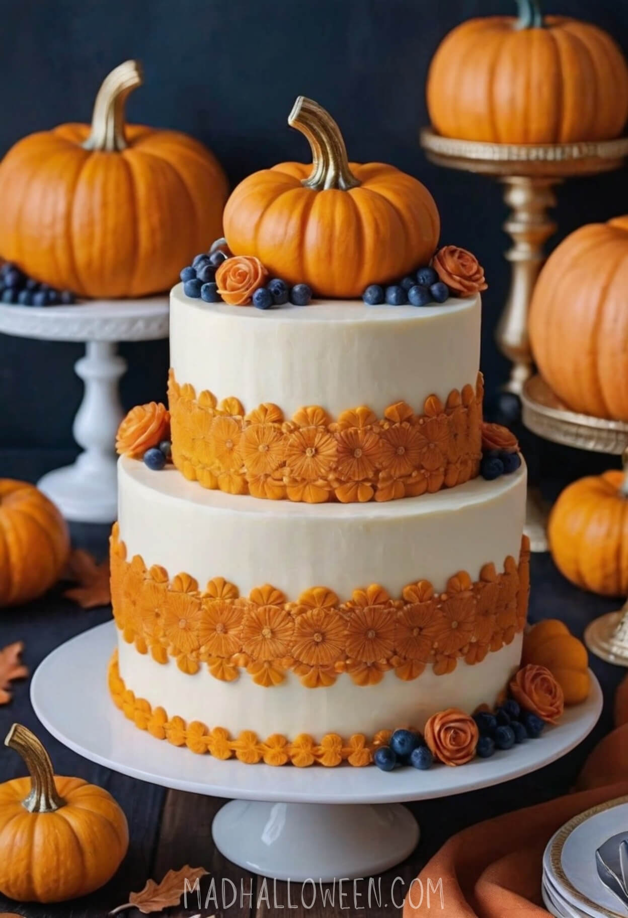 Fall Cake Decorating Ideas - Pumpkin Cake